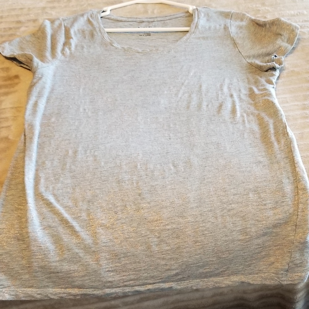 Rose-gold colored metallic top